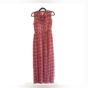 Band of Gypsies sheer floral print maxi dress-Buttons from top to bottom-size M